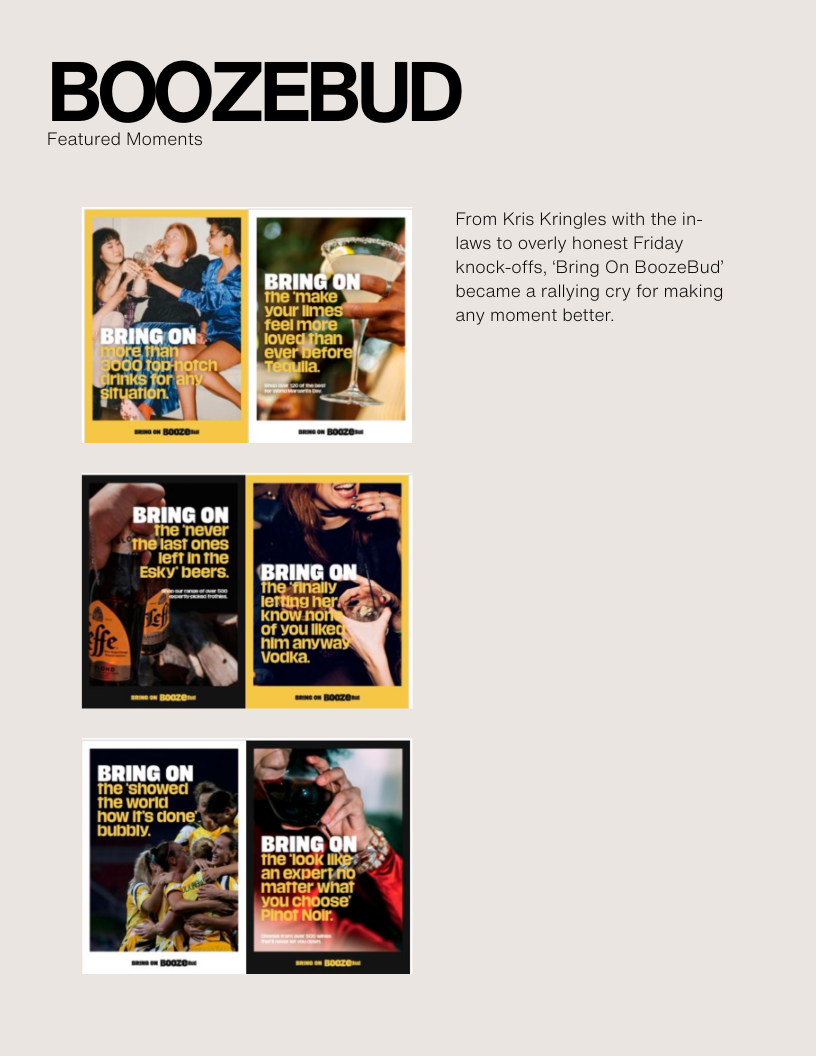 Boozebud — Featured drinking moments campaign artwork