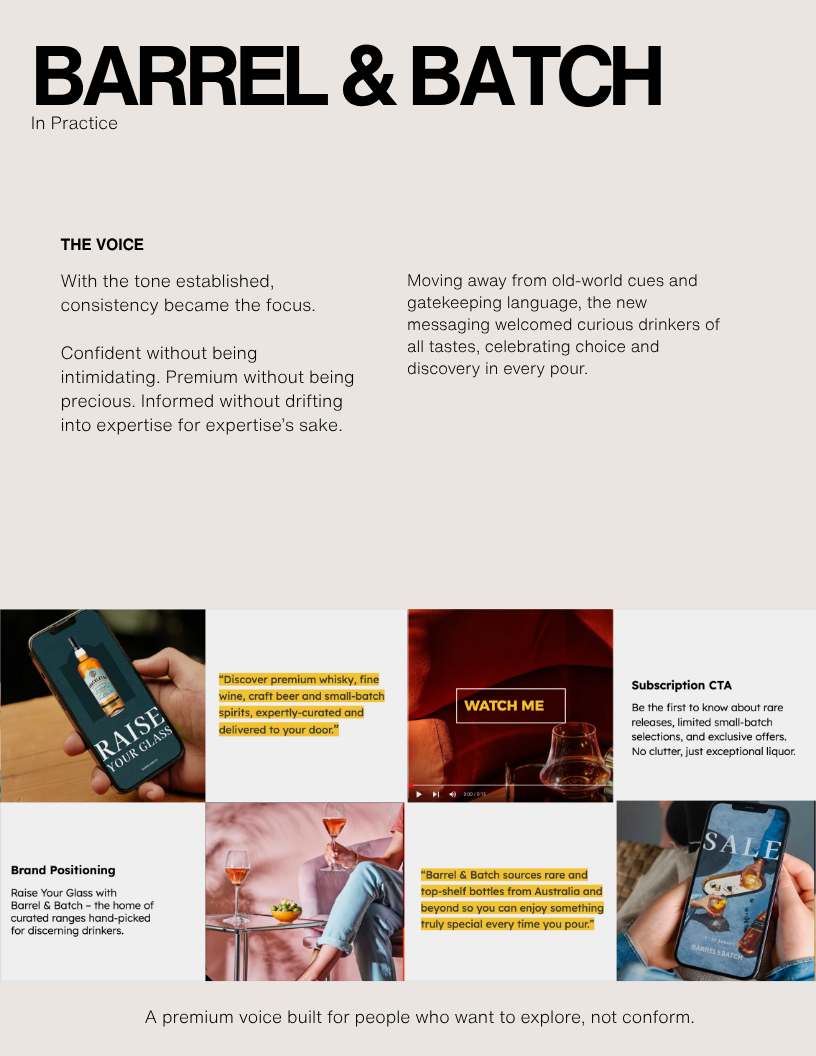 Barrel & Batch — In practice, premium voice development